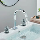 GobekUsa Dual Handle Gold Basin Faucet - Deck Mounted Hot/Cold Water Mixer Tap