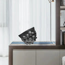 GobekUsa Black Ceramic Pleated Vase for Stylish Flower Arrangements
