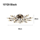 GobekUsa Crystal Leaf LED Ceiling Chandelier: Industrial Retro Home Decor Lighting