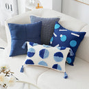 GobekUsa Luxe Blue Tufted Pillowcase Embroidered Decor for Home Sofa 45x45cm 30x50cm