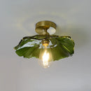 GobekUsa Green Glass LED Ceiling Lamp for Home Living Room and Hallway Lighting
