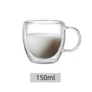 GobekUsa Double Wall High Borosilicate Glass Mug with Handle, Heat Resistant Coffee Cup