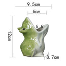 GobekUsa Cute Frog Succulent Flower Pot Ceramic Garden Plant Pot Frog Shape Pot