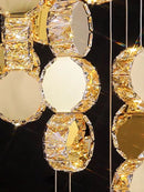 GobekUsa Gold Crystal Chandeliers LED Pendant Lamp for Modern Living Spaces