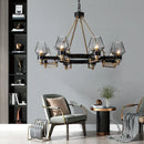 GobekUsa Luxe Glass Chandelier: Modern Retro Living Room Pendant Lamp Lighting Fixtures