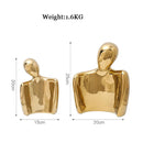 Abstract Gold Resin Statue Handicraft for Living Room, Office Desk Decor - GobekUsa