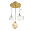 GobekUsa Clear Glass LED Pendant Light: Modern Copper Hanging Lamp for Home Indoor Decor