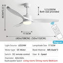GobekUsa 52" Black Ceiling Fan Light with Remote Control for Living Room, Restaurant, and Household