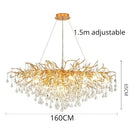 GobekUsa Crystal Branch Chandelier | Indoor Luxury Gloss Light for Living & Dining Room