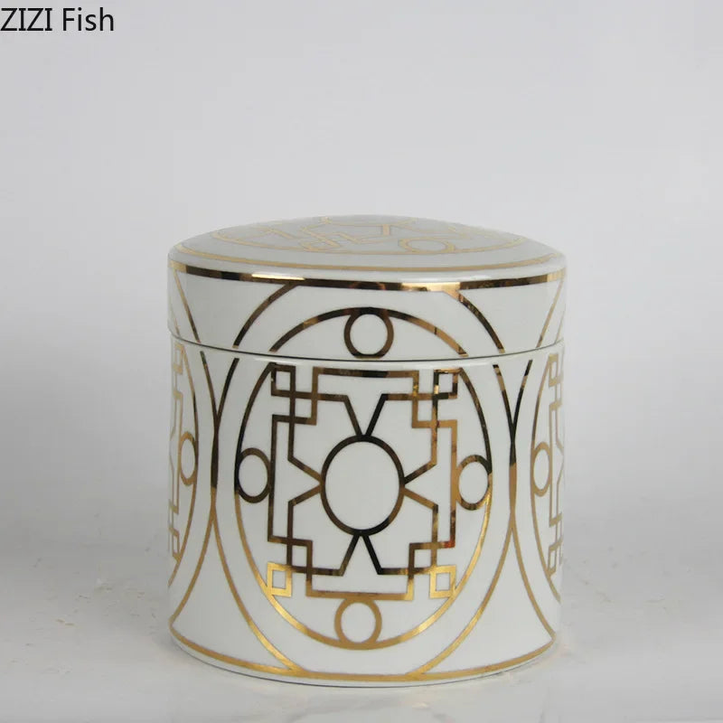 GobekUsa Gold Geometric Storage Jar Set, photo 2 of 9