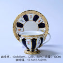GobekUsa Embossed Gold Bone China Tea Cup Saucer Set, German Design Drinkware
