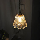 GobekUsa Amber Copper LED Pendant Light Glass Hang Lamp for Reading Aisle Café Home
