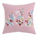 GobekUsa Bunny Cushion Cover Pink White Floral Embroidered Easter Home Sofa Decoration