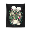 GobekUsa Lover Skeleton Tapestry Wall Hanging With Rose Flower Psychedelic Boho Blanket