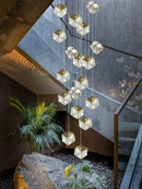 GobekUsa Crystal Modern Chandelier for Living Room Luxury Loft LED Lighting Staircase Chandelier