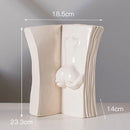 GobekUsa Ceramic Man Face Book Stand Vase for Room Decor and Storage