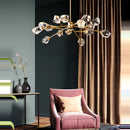 GobekUsa Diamond Crystal Brass LED Pendant Light Gold Luxury Hanglamp