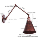 GobekUsa LED Long Arm Wall Lamp with Pull Chain Switch for Home Hotel Bathroom