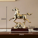 GobekUsa Golden Horse Mascot Resin Statue Artwork for Aesthetic Room Decor