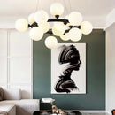 GobekUsa Glass Ball LED Chandelier Modern Pendant Light for Home Decor