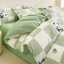 GobekUsa Cotton Printed Bedding Set: Thick & Cozy Single Bedclothes for Adults & Kids