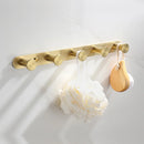 GobekUsa Brushed Gold Bathroom Accessories Set: Wall Mount Shelf, Toilet Paper Holder, Towel Bar, Robe Hook