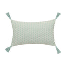 GobekUsa Linen Embroidery Leaves Cushion Cover 45x45cm Beige Green Aesthetic Throw Pillow