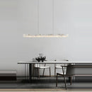 GobekUsa Art Deco Marble Steel Chandelier: Modern LED Black Gold Lighting for Dinning Room