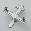 GobekUsa Brushed Nickel Rainfall Shower System with Hot Cold Mixer for Wall Mount