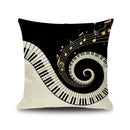 GobekUsa Letter Notes Piano Graphic Print Linen Pillowcase 45x45cm Living Room Decor