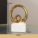 GobekUsa Gold Chain Abstract Ceramic Statue Desk Decoration Ornaments Sculpture Aesthetics