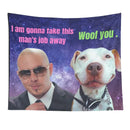 GobekUsa Bulldog Fun Tapestry Live Laugh Love Wall Hanging Dorm Decor
