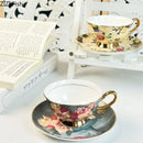 GobekUsa Flowers Pattern Porcelain Coffee Cup & Saucer Set - Exquisite Tea & Juice Mug