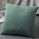 GobekUsa Blue Wave Crimping Quilted Cushion Cover for Home Sofa Bed Decor