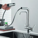 GobekUsa 3-Mode Waterfall Kitchen Faucet with 360° Rotation and Pull Out Spray
