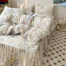 GobekUsa Korean Princess Flowers Bedding Set - Duvet Cover, Bed Skirt, Pillowcases