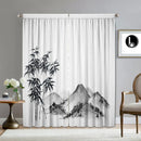 GobekUsa Bamboo Ink Painting Curtains for Home Decoration Elegant Finish