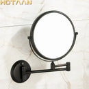 GobekUsa 8" Brass Shave Makeup Mirror Wall Mounted Extendable Arm 1x3x Magnifying