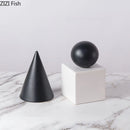 GobekUsa Cube Round Statue Decor Ceramic Ornament Sculpture Artwork for Desk & Room
