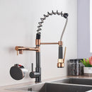 GobekUsa Kitchen Faucet Pull Out Dual Spout Single Handle Mixer Tap 360 Rotation