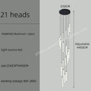 GobekUsa LED Staircase Chandelier for Home Hotel Hall Lighting