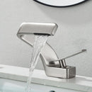 GobekUsa Black Waterfall Bathroom Basin Faucet Cold Hot Mixer Deck-mounted Simple Design