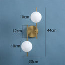 GobekUsa Golden Indoor Wall Lights with Milky Glass Ball, Double G9 Bulbs