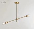 GobekUsa Glass Ball Globe LED Pendant Light Fixture - Nordic Modern Iron Rod Hanging Lamp