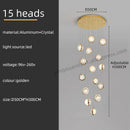 GobekUsa Crystal Ball LED Rotating Stair Chandelier - Nordic Luxury Loft Bubble Design