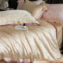 GobekUsa Luxe Eucalyptus Bedding Set in Black/Gold - Silky Soft & Skin-friendly