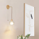 GobekUsa Clear Glass LED Wall Light with Pull Chain Switch