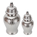 GobekUsa Golden Pattern Porcelain Ginger Jar Vase with Lid for Home Decor