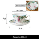 GobekUsa Green Vine Flower Porcelain Coffee Mug Set for Dining and Tea