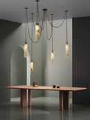 GobekUsa Gold Chrome LED Chandelier for Dining Room - 2025 Marble Design